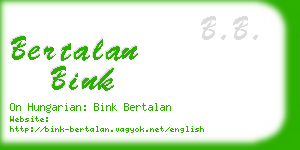 bertalan bink business card